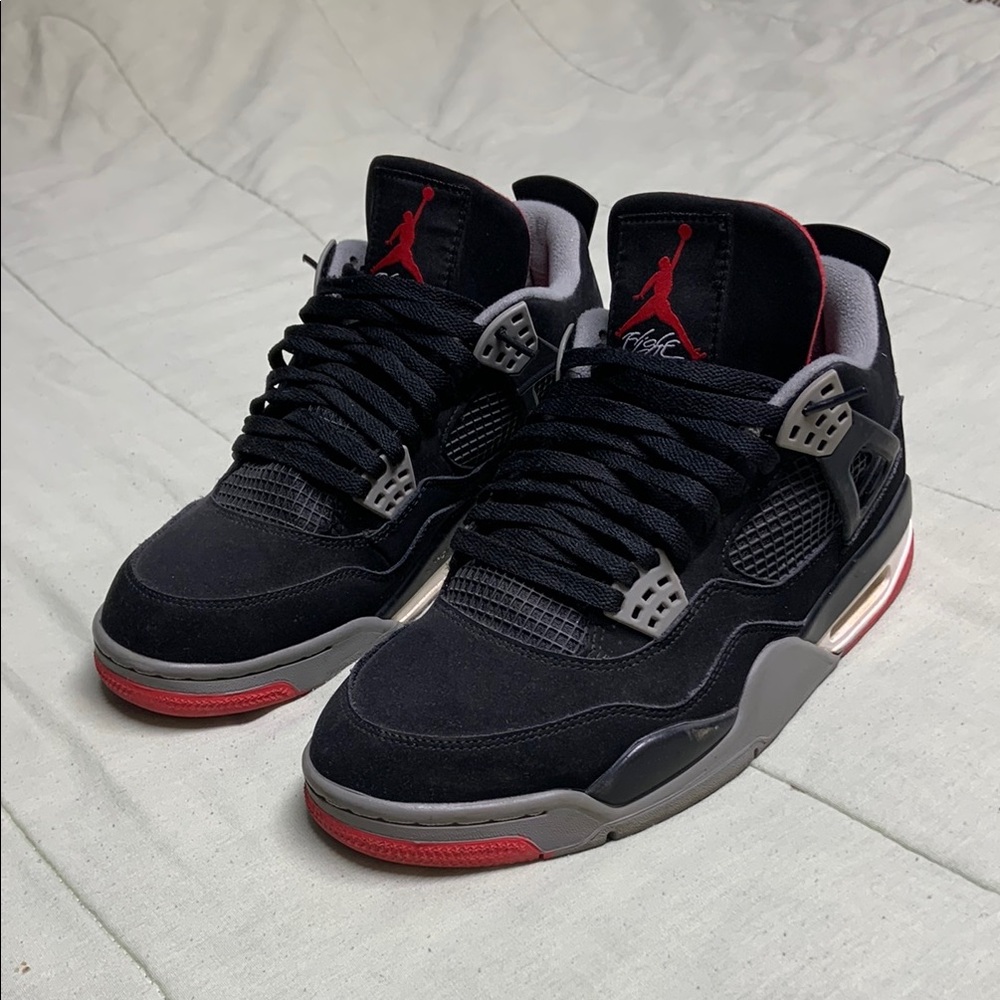 Black and Red Air Jordan Retro 4 Sneakers